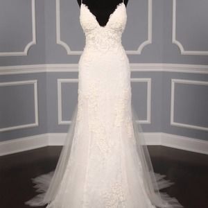 COPY - Amsale Blue Label M670 Sexy Straps Lace Wedding Dress Bridal 8.